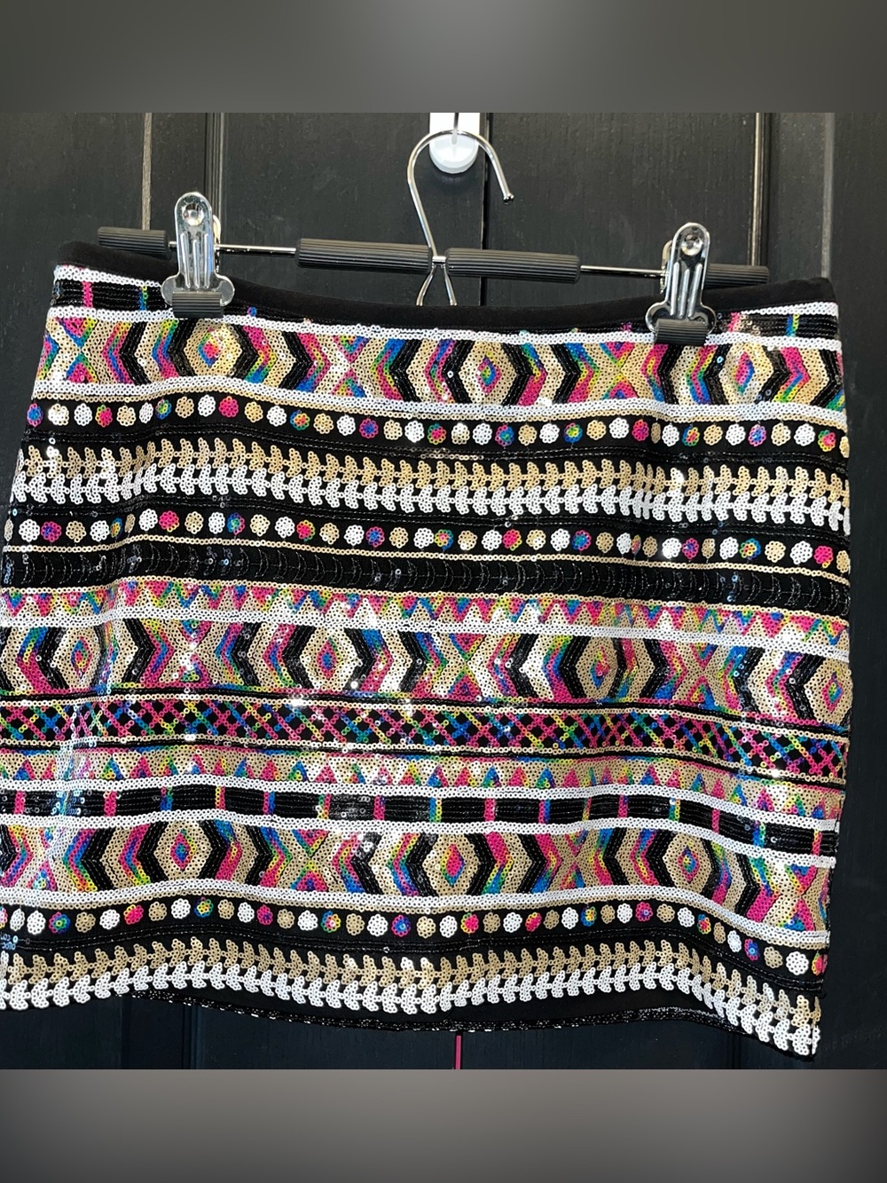 GUESS Los Angeles Sequin Mini Skirt – Women’s Medium – Multicolor Sequins